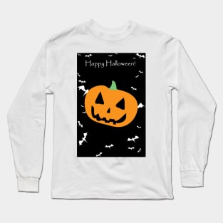 Happy Halloween - Orange Pumpkin Long Sleeve T-Shirt